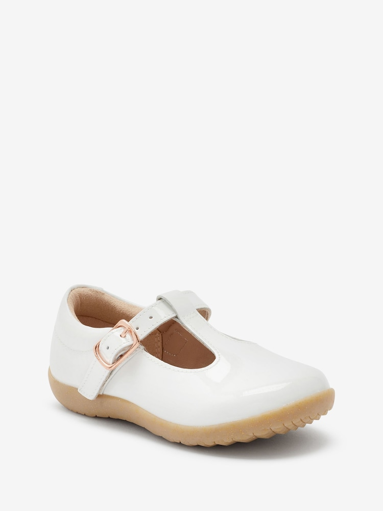 White Patent Leather T-Bar Shoes - Image 2 of 5