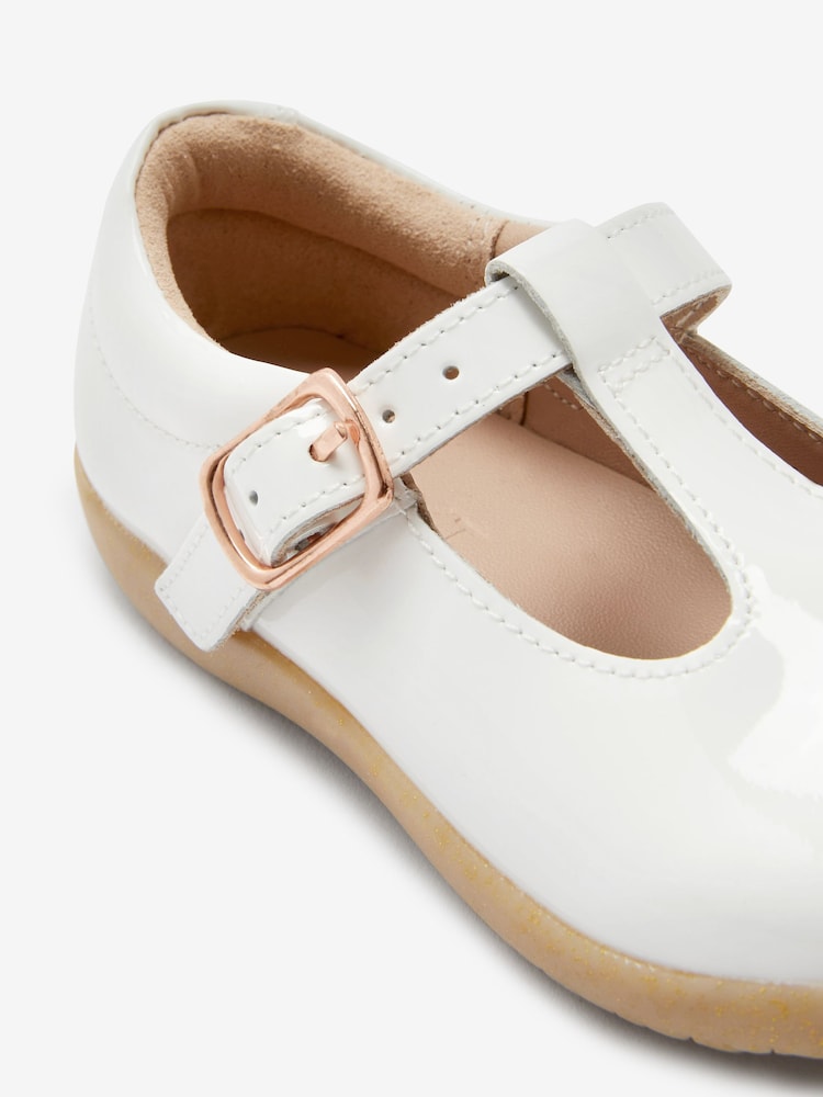 White Patent Leather T-Bar Shoes - Image 5 of 5