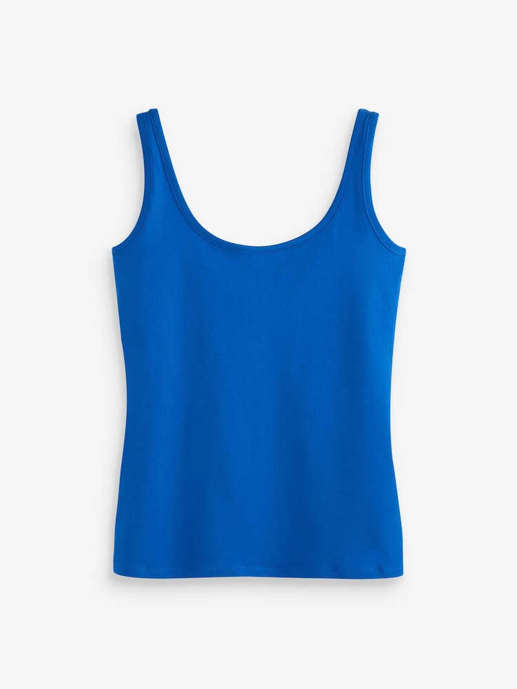 Blue/Green/Orange Built Up Thick Strap Vests 3 Pack - Image 7 of 9