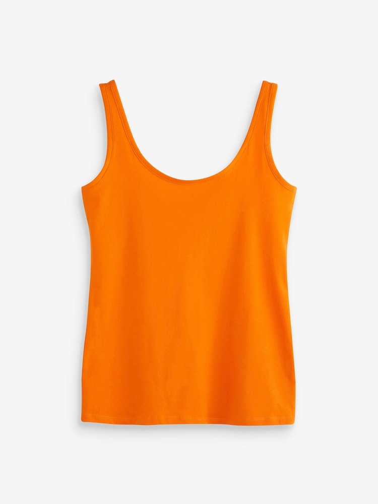Blue/Green/Orange Built Up Thick Strap Vests 3 Pack - Image 8 of 9