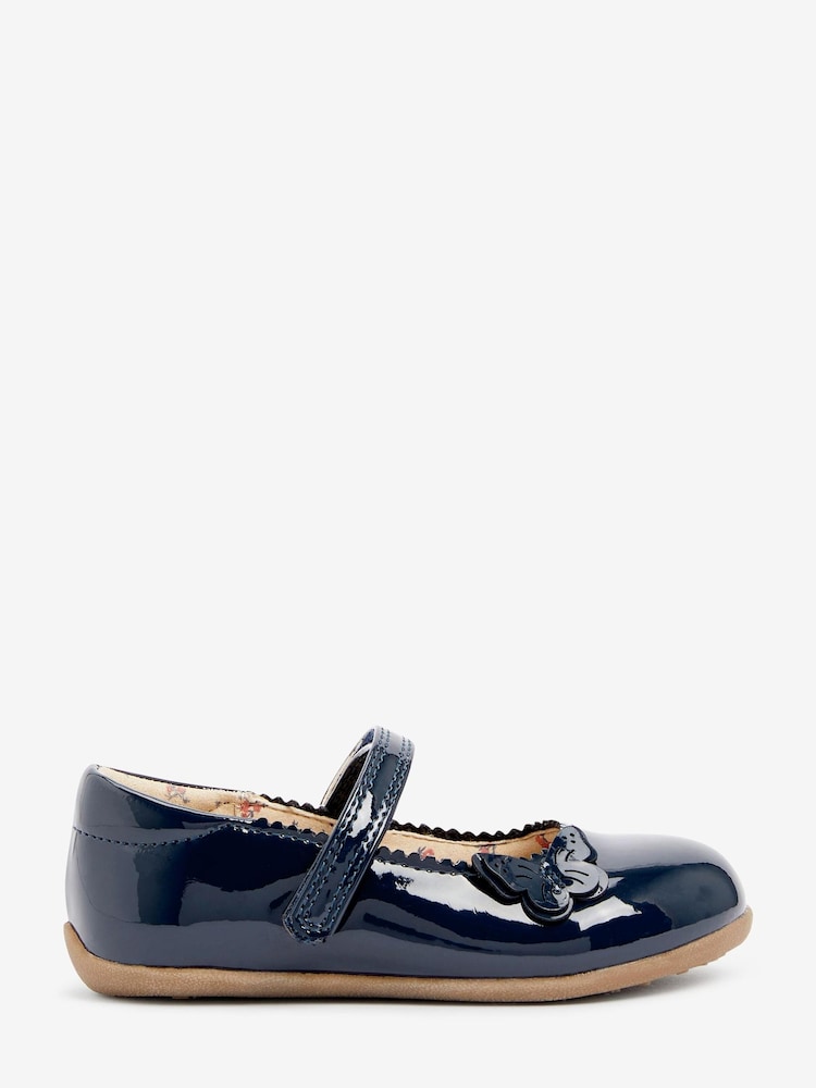 Navy Wide Fit (G) Butterfly Mary Jane Shoes - Image 2 of 9