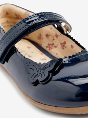 Navy Wide Fit (G) Butterfly Mary Jane Shoes - Image 8 of 9