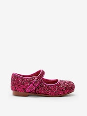 Hot Pink Glitter Standard Fit (F) Mary Jane Shoes - Image 1 of 4