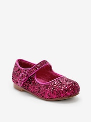 Hot Pink Glitter Standard Fit (F) Mary Jane Shoes - Image 2 of 4