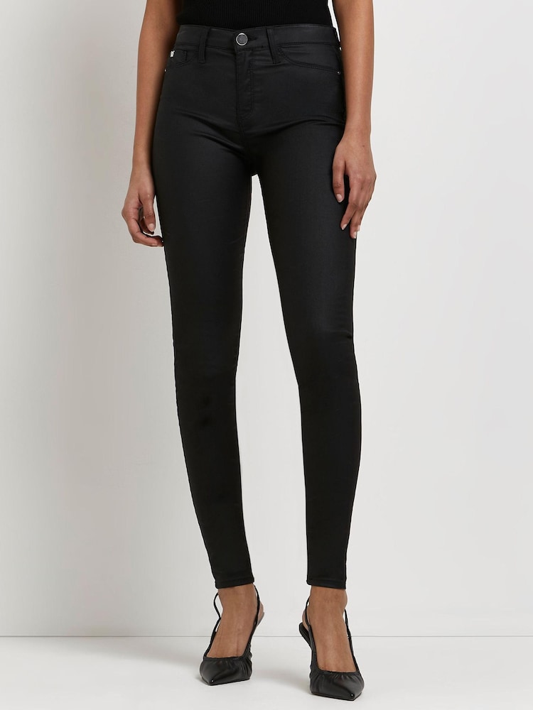 River Island Black Molly Mid Rise Joyride Jeans - Image 1 of 5