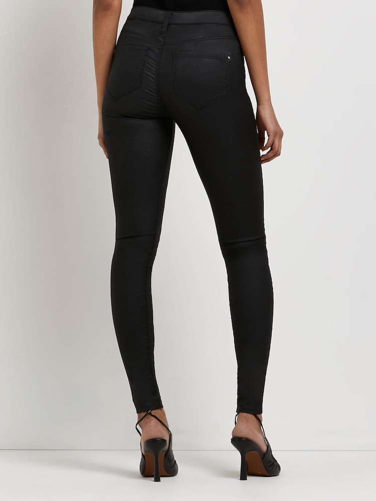 River Island Black Molly Mid Rise Joyride Jeans - Image 2 of 5