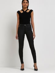 River Island Black Molly Mid Rise Joyride Jeans - Image 3 of 5