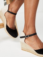 Black Forever Comfort® Leather Closed Toe Low Wedges - Image 2 of 6