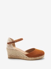 Tan Brown Forever Comfort® Leather Closed Toe Low Wedges - Image 2 of 6