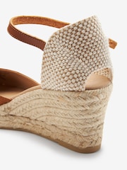Tan Brown Forever Comfort® Leather Closed Toe Low Wedges - Image 5 of 6