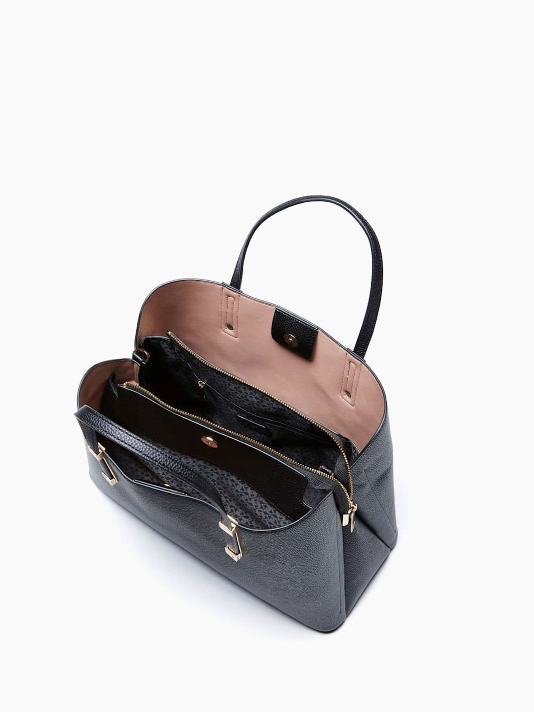 Buy Dune London Black Chrome Dorrie Synthetic Logo Hardware Tote