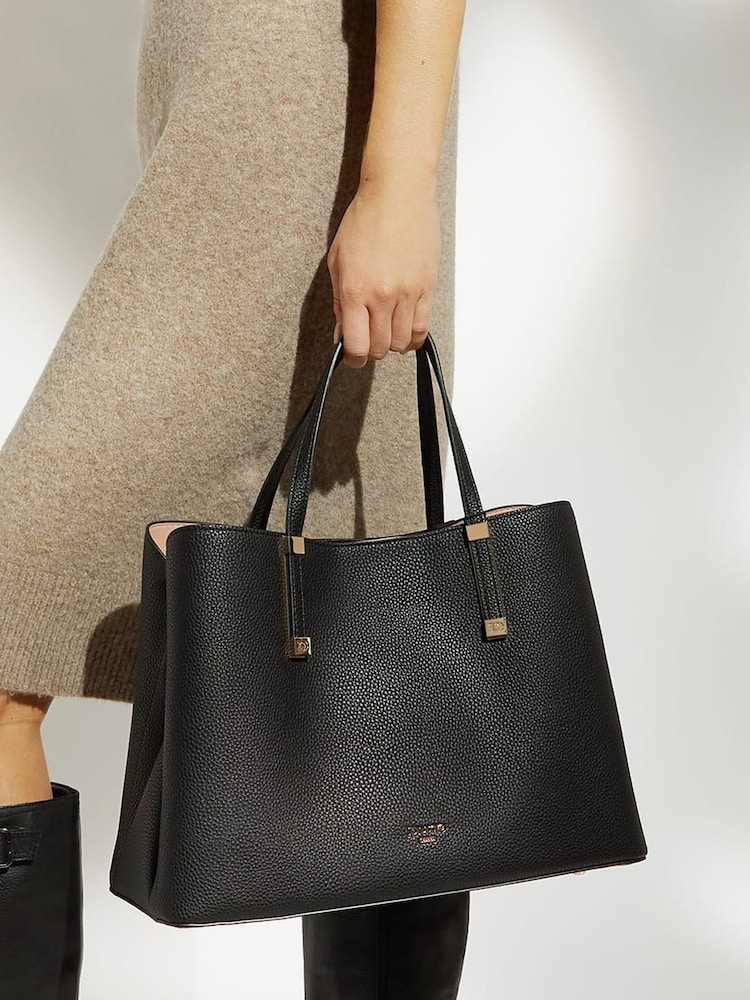 Buy Dune London Black Chrome Dorrie Synthetic Logo Hardware Tote