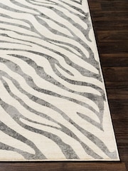 LIVABLISS Grey City Animal Print Zebra Boho Rug - Image 3 of 6