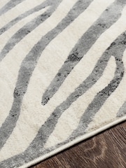 LIVABLISS Grey City Animal Print Zebra Boho Rug - Image 4 of 6
