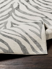 LIVABLISS Grey City Animal Print Zebra Boho Rug - Image 5 of 6