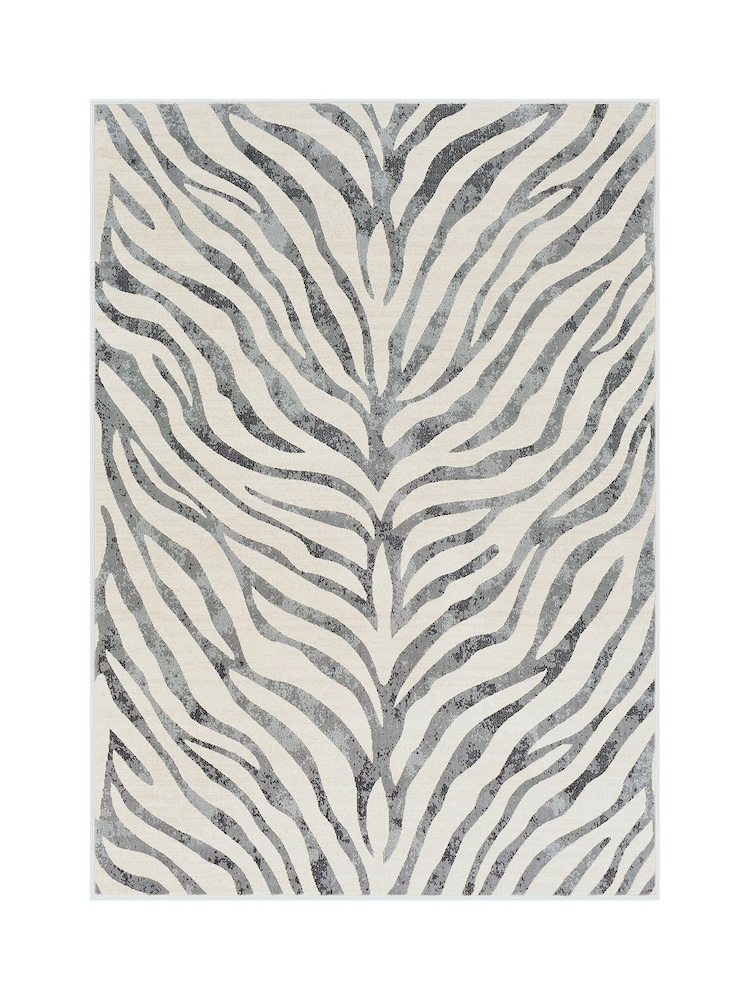 LIVABLISS Grey City Animal Print Zebra Boho Rug - Image 6 of 6