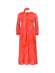 Live Unlimited Curve Pink Zebra Print Maxi Dress With Blouson Sleeves - Image 4 of 9