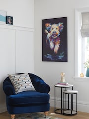 Navy Large Charlie Cockapoo Dog Canvas Wall Art - Image 2 of 5