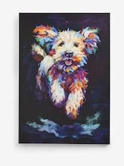 Navy Large Charlie Cockapoo Dog Canvas Wall Art - Image 3 of 5