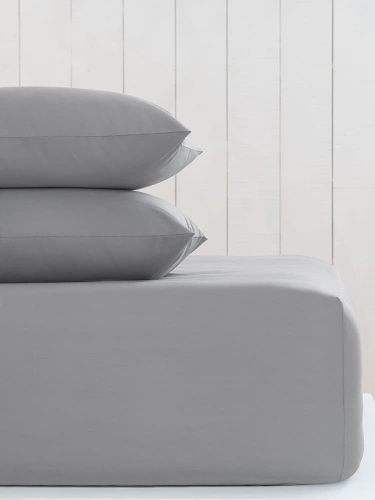 Grey Mid Cotton Rich Extra Deep Fitted Sheet - Image 1 of 1 Grey Mid Cotton Rich Extra Deep Fitted Sheet - Image 1 of 1