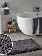 Charcoal Grey Super Plush Bath Bobble Mat - Image 1 of 5