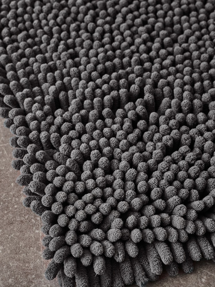 Charcoal Grey Super Plush Bath Bobble Mat - Image 2 of 5