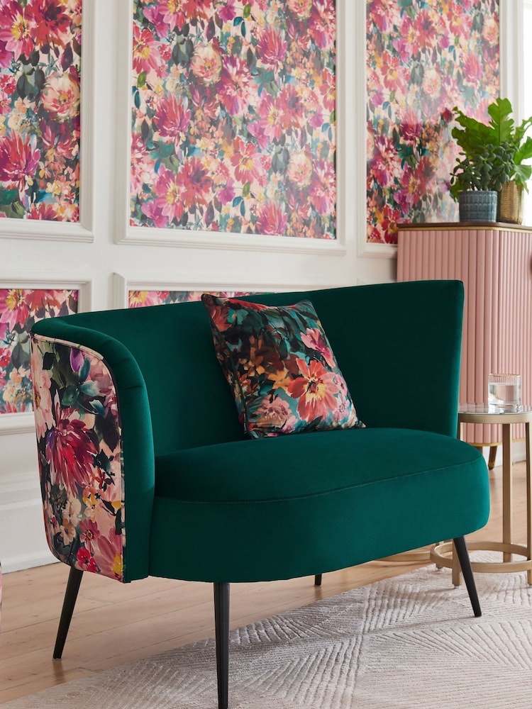 Clarke & Clarke Tahiti Fuchsia Pink Alonzo Small 2 Seater Sofa - Image 1 of 6