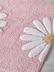 Pink Daisy 100% Cotton Bath Mat - Image 2 of 4