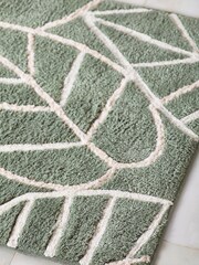 Badematte aus 100 % Baumwolle mit Blattdesign - Bild 2 von 4
