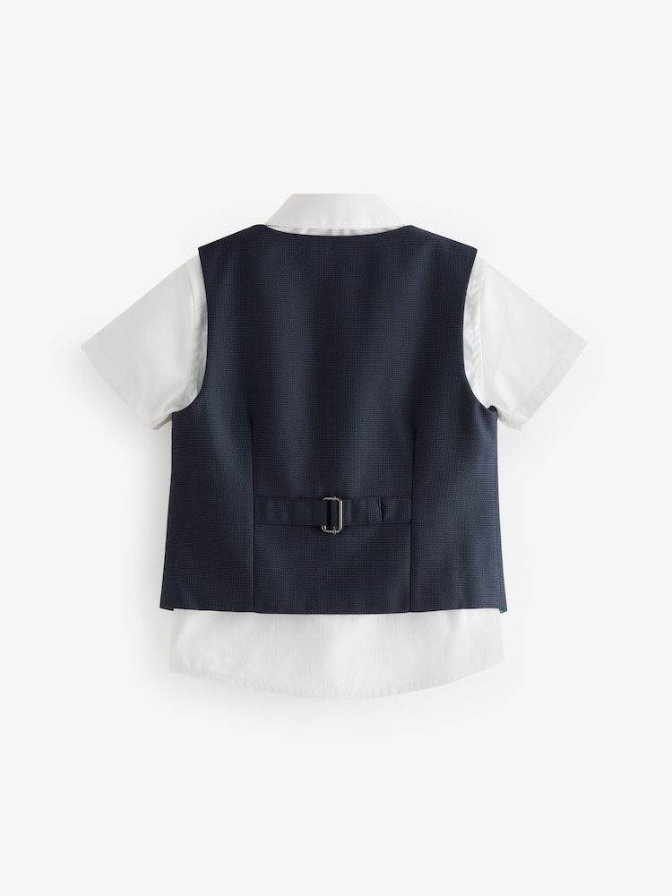 Bleu marine - Baker by Ted Baker Ensemble chemise, gilet et short - Image 9 of 12