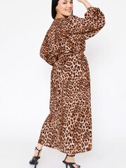 F&F FW Bridge Faye Animal Puff Sleeve Midi Dress - Image 5 of 9