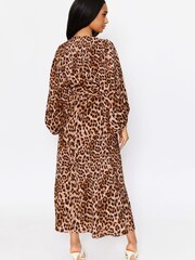 F&F FW Bridge Faye Animal Puff Sleeve Midi Dress - Image 6 of 9