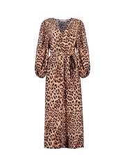 F&F FW Bridge Faye Animal Puff Sleeve Midi Dress - Image 9 of 9