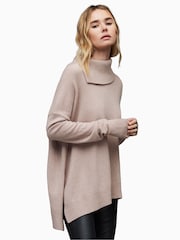 AllSaints Pink Kiera Cashmere Blend Crew Jumper - Image 3 of 7