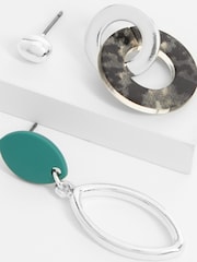 Blue Resin Drop And Stud Earrings 3 Pack - Image 2 of 2