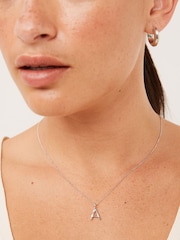 Sterling Silver Molten Initial Necklace - Image 1 of 3