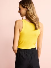 Yellow Ribbed Racer Vest - Image 2 of 5