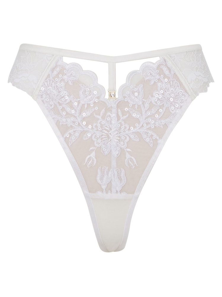 Ann Summers White Icon Embroidered Thong - Image 3 of 3