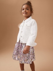 White 100% Cotton Diamante Denim Western Jacket (3-16yrs) - Image 2 of 9