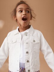 White 100% Cotton Diamante Denim Western Jacket (3-16yrs) - Image 3 of 9