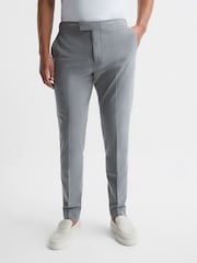 Reiss Soft Grey Found Drawcord Waist Relaxed Trousers - Image 1 of 5