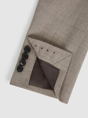 Reiss Light Brown Rope Single Breasted Textured Slim Fit Blazer - Image 12 of 12