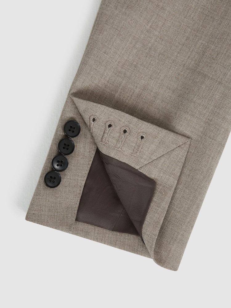 Reiss Light Brown Rope Single Breasted Textured Slim Fit Blazer - Image 12 of 12