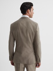 Reiss Light Brown Rope Single Breasted Textured Slim Fit Blazer - Image 6 of 12