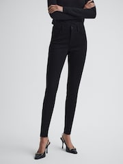 Reiss Black Lux Mid Rise Skinny Jeans - Image 1 of 7