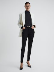 Reiss Black Lux Mid Rise Skinny Jeans - Image 3 of 7