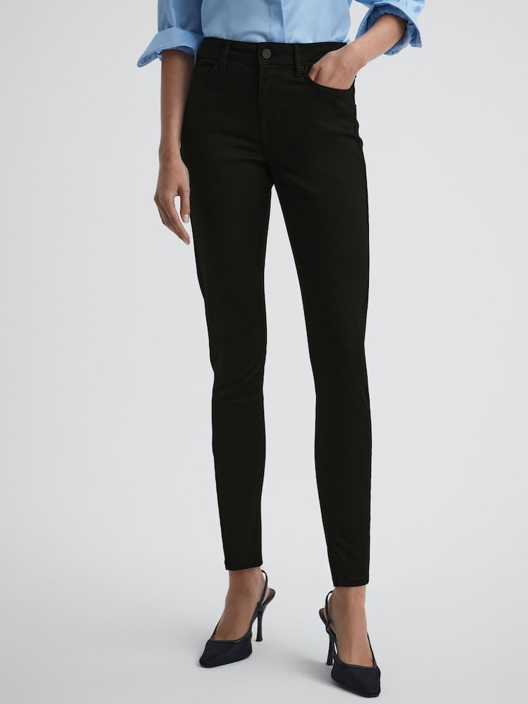 Reiss Black Lux Mid Rise Skinny Jeans - Image 7 of 7