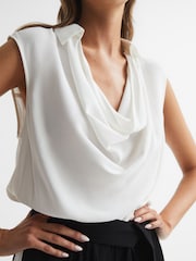 Reiss Black/Ivory Allie Regular Colourblock Shirt Jumpsuit - Image 4 of 7