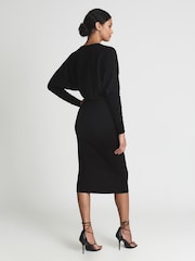 Шерстяное платье миди с присборенными рукавами Blend Reiss Jenna - Изображение 5 из 7