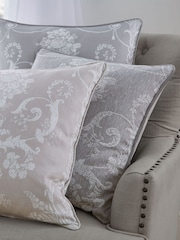 Laura Ashley Steel Grey Josette Woven Velvet Cushion - Image 1 of 2